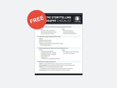 BONUS: Printable Storytelling Checklist. A handy checklist for remembering all of the key elements of storytelling with your photography. ($10 Value FREE TODAY!)